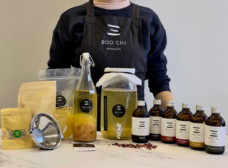 ULTIMATE: Organic 3L Kombucha Making Kit + 6 bottles of Boo Chi