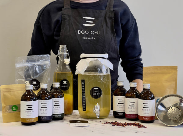 ULTIMATE: Organic 3L Kombucha Making Kit + 6 bottles of Boo Chi